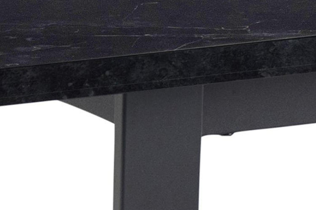 Amble Dining Table with Black Marble Melamine Top & Black Legs 160x90cm