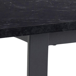 Amble Dining Table with Black Marble Melamine Top & Black Legs 160x90cm