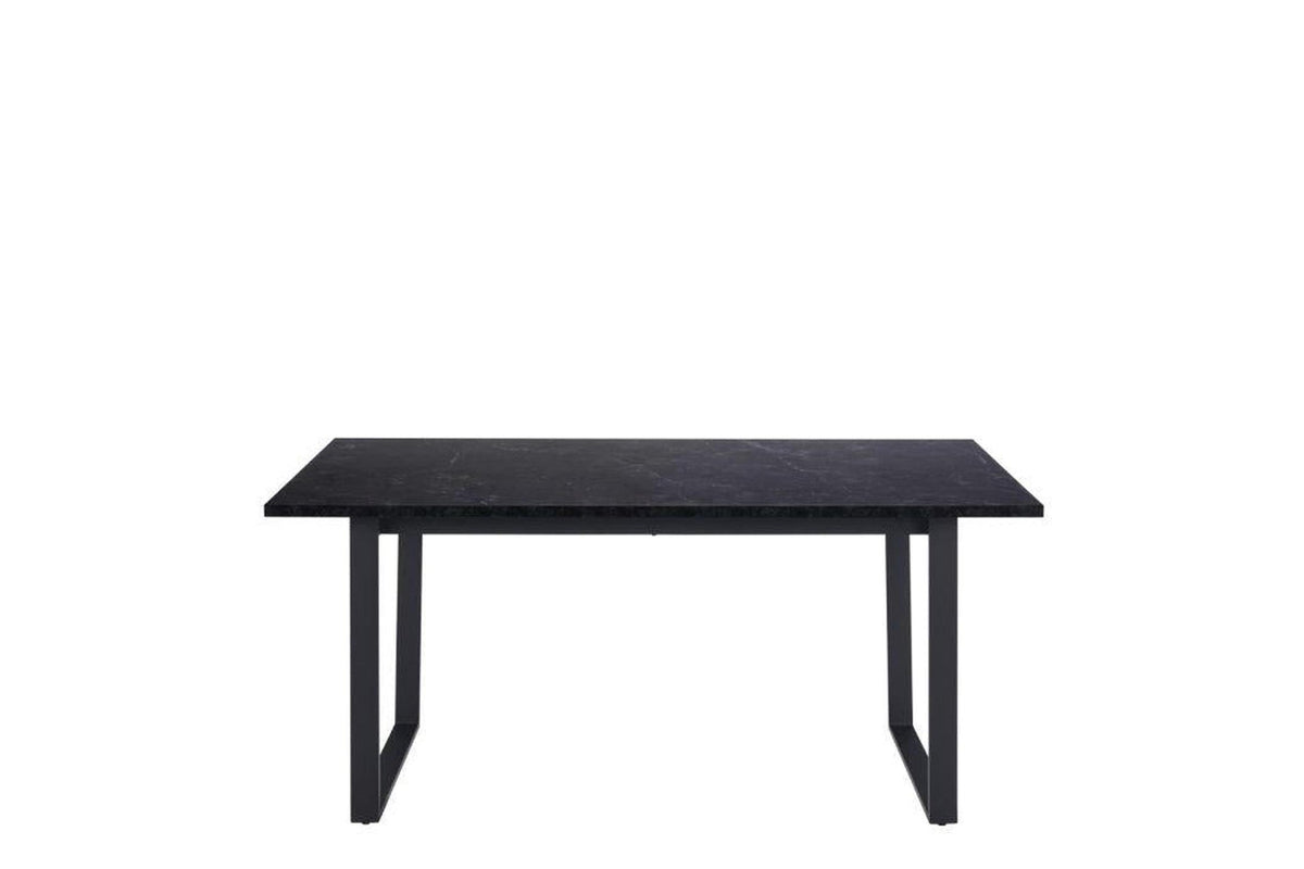Amble Dining Table with Black Marble Melamine Top & Black Legs 160x90cm