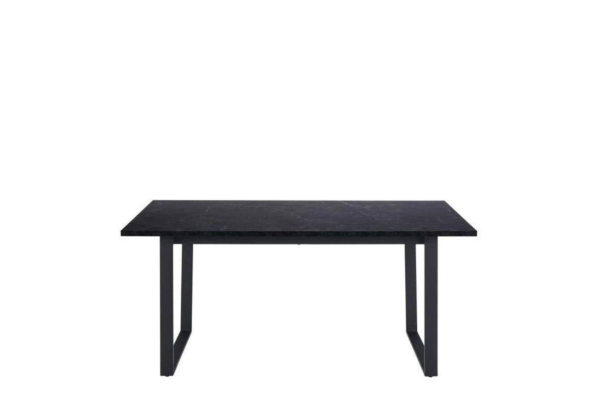 Amble Dining Table with Black Marble Melamine Top & Black Legs 160x90cm