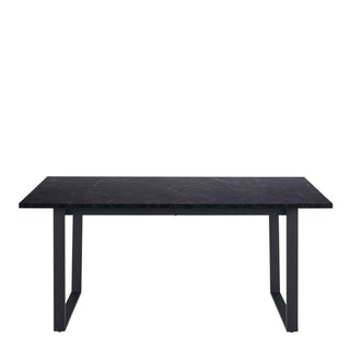 Amble Dining Table with Black Marble Melamine Top & Black Legs 160x90cm