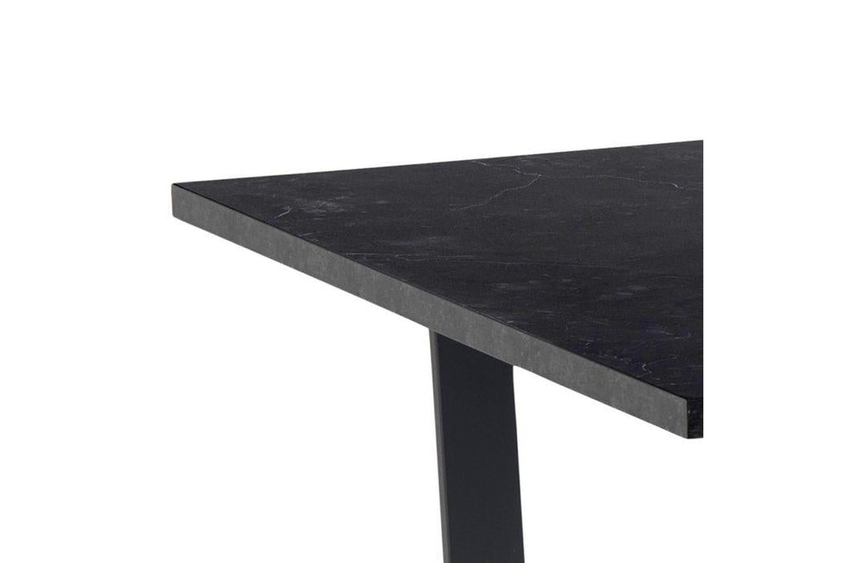 Amble Dining Table with Black Marble Melamine Top & Black Legs 160x90cm