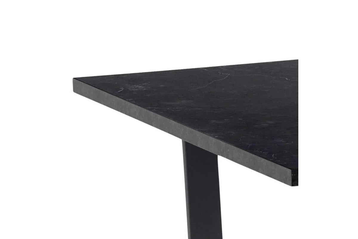 Amble Dining Table with Black Marble Melamine Top & Black Legs 160x90cm