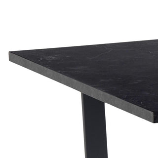 Amble Dining Table with Black Marble Melamine Top & Black Legs 160x90cm