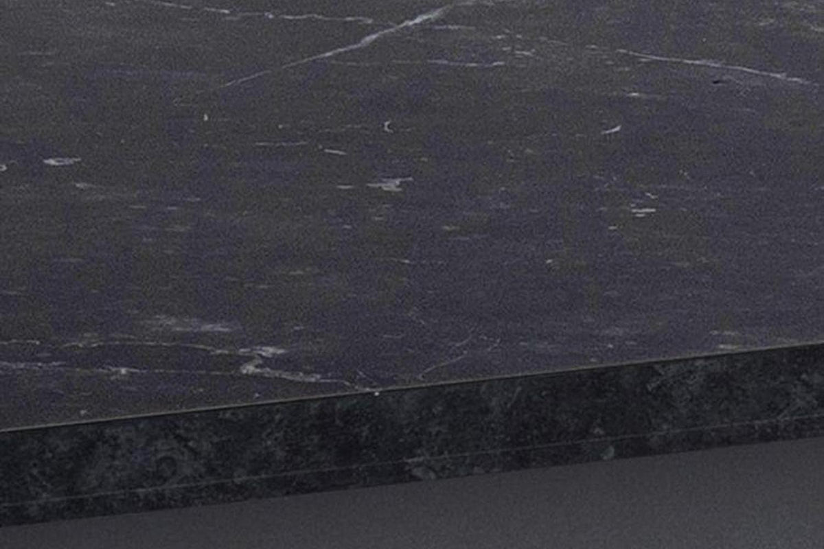 Amble Dining Table with Black Marble Melamine Top & Black Legs 160x90cm