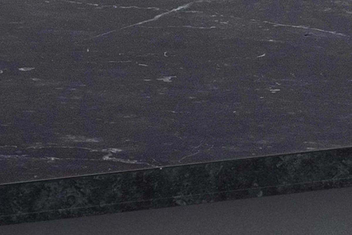 Amble Dining Table with Black Marble Melamine Top & Black Legs 160x90cm