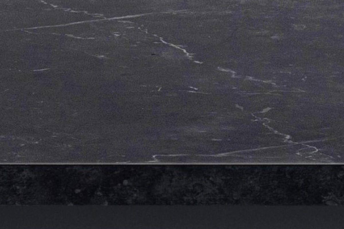 Amble Dining Table with Black Marble Melamine Top & Black Legs 160x90cm