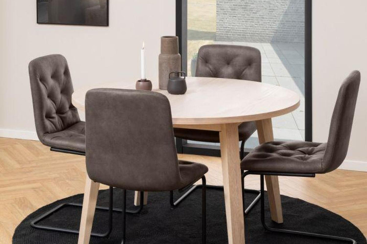 A-Line Round Dining Table in White Oak 120cm