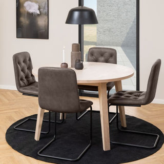 A-Line Round Dining Table in White Oak 120cm