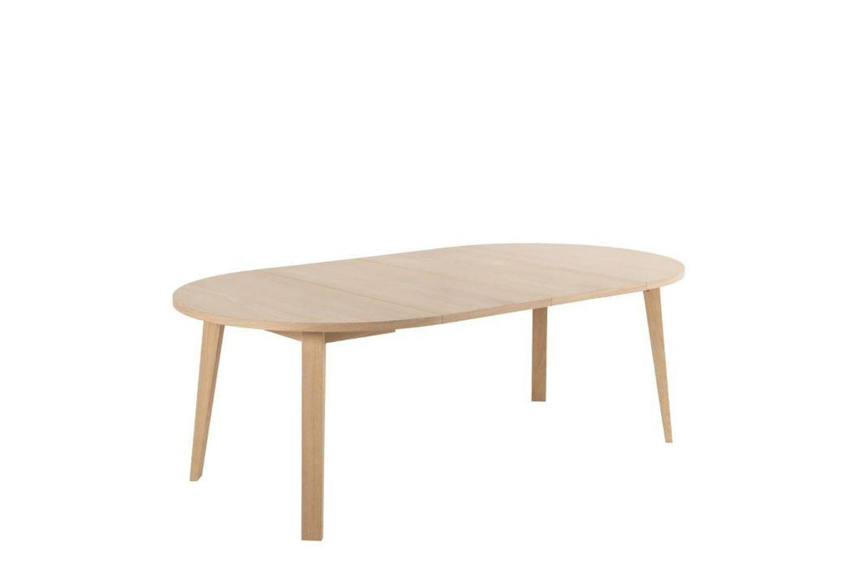 A-Line Round Extending Dining Table in White Oak 120-220cm