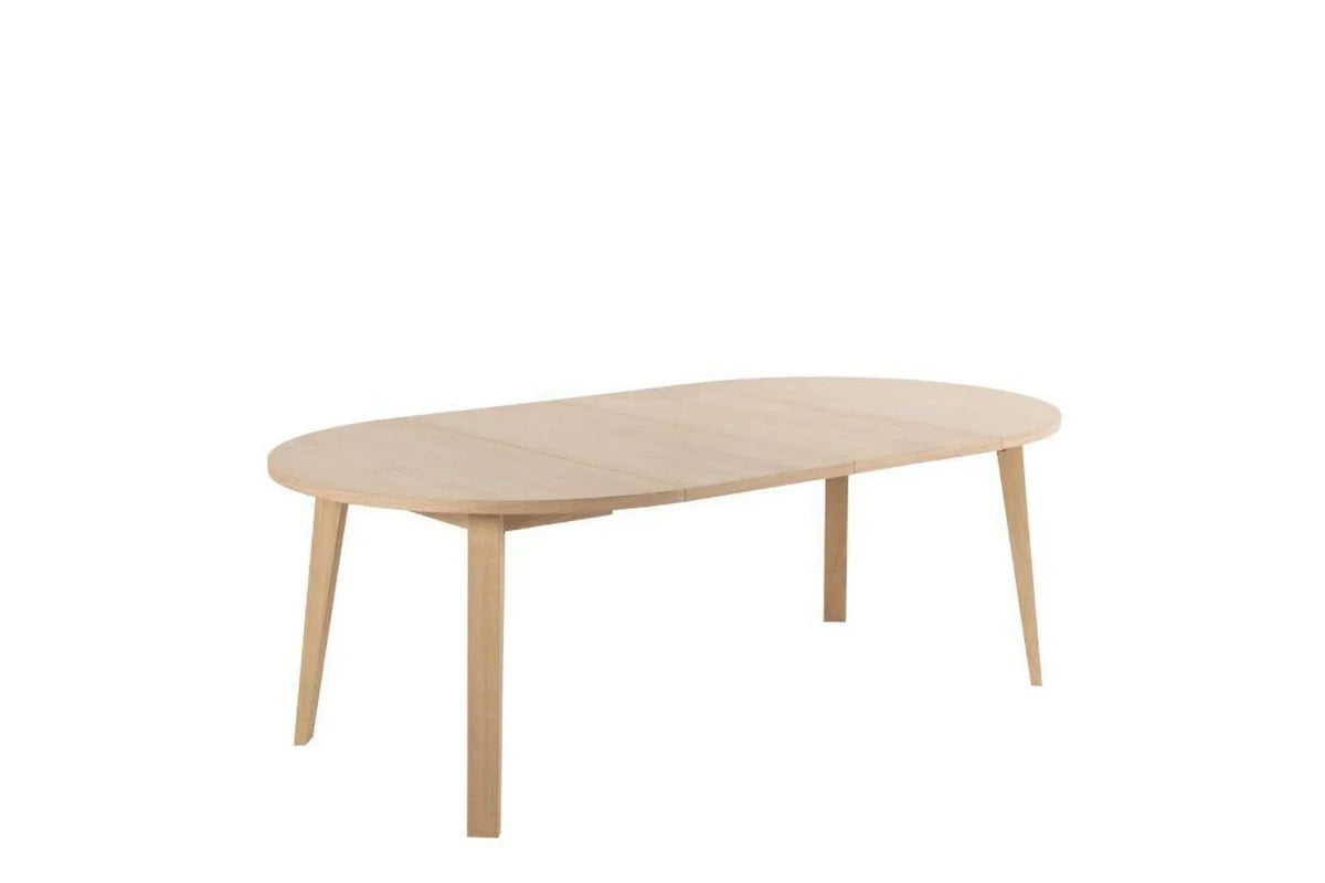 A-Line Round Extending Dining Table in White Oak 120-220cm