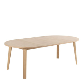 A-Line Round Extending Dining Table in White Oak 120-220cm