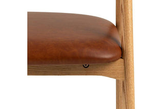 Addi Dining Chair With Armrest in PU Retro Brandy Set of 2