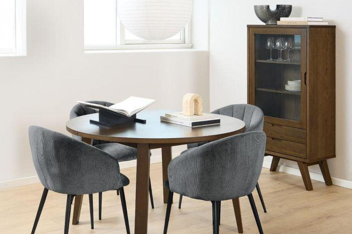 A-Line Round Dining Table Smoked Oak 120cm
