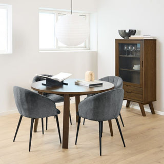 A-Line Round Extending Dining Table in Smoked Oak 120-220cm