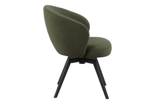 Darlene Dining Chair with Armrest and Swivel Function in Green