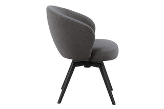 Darlene Dining Chair with Armrest and Swivel Function in Grey
