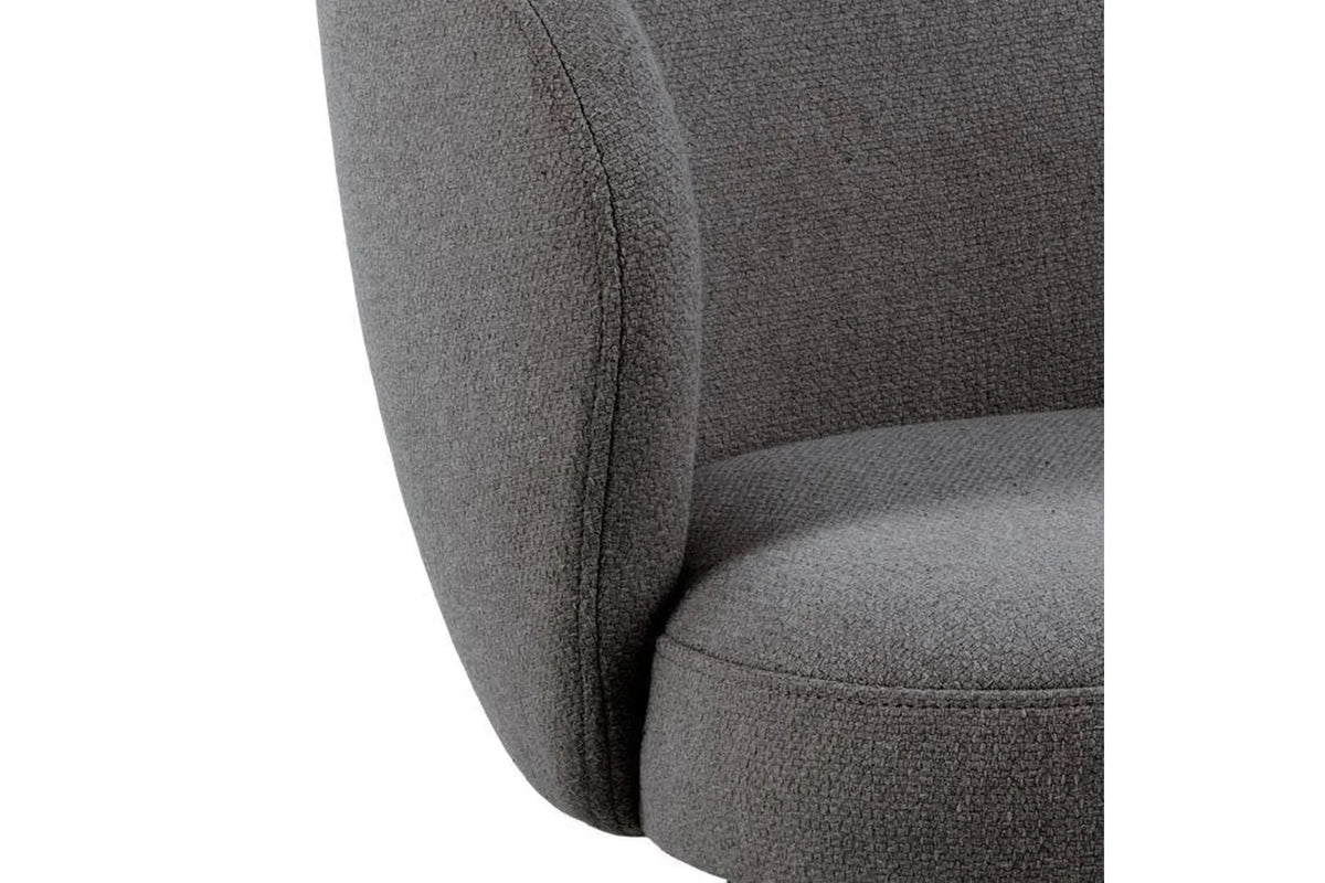 Darlene Dining Chair with Armrest and Swivel Function in Grey