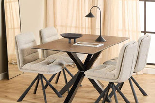 Dean Beige Swivel Dining Chair Set of 2