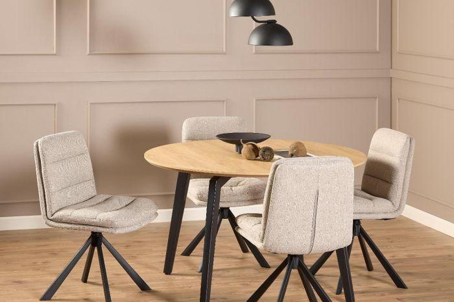 Dean Beige Swivel Dining Chair Set of 2