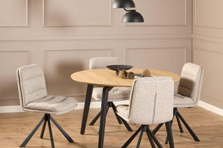 Dean Beige Swivel Dining Chair Set of 2