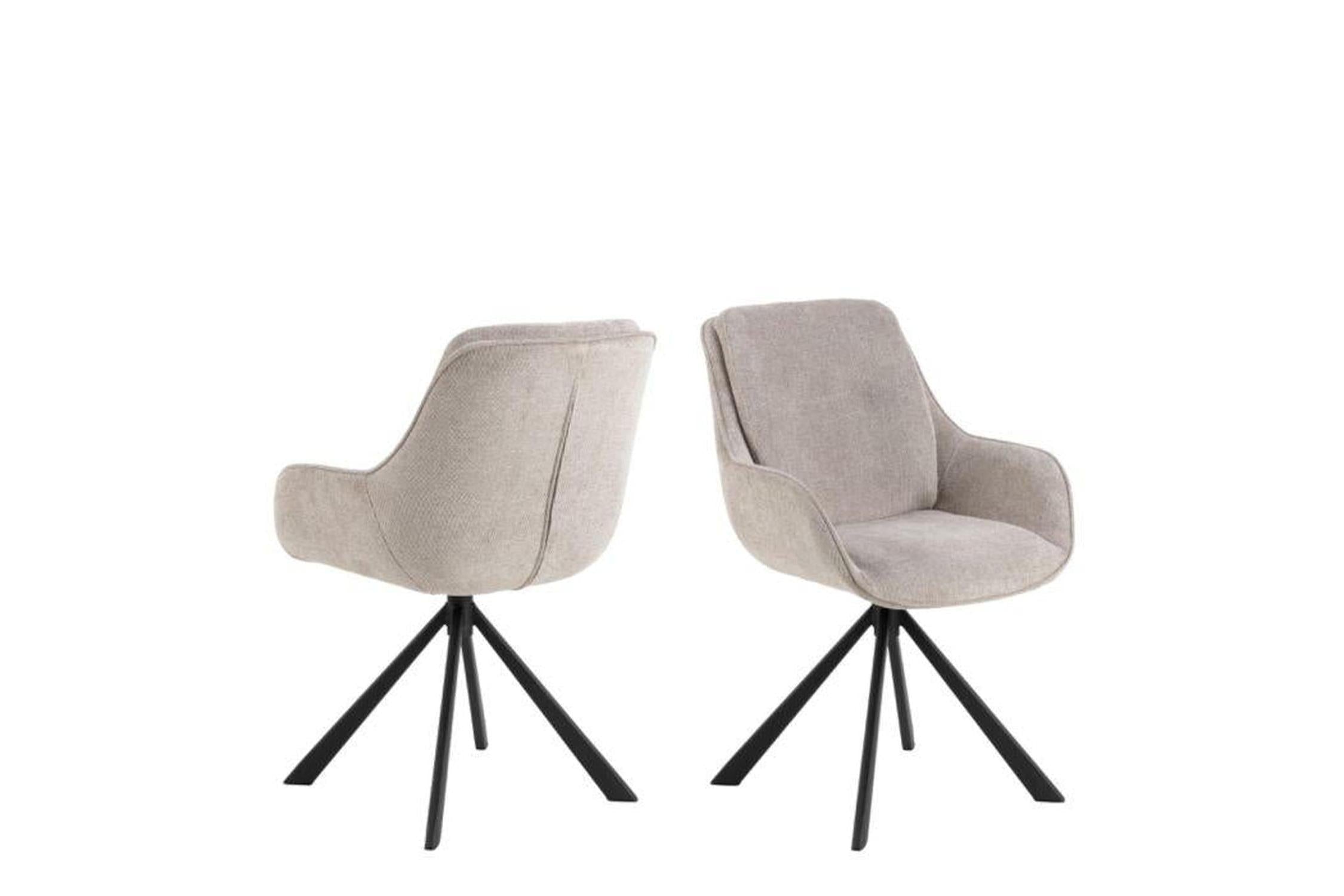 Carrie Swivel Dining Chair in Sand Set of 2
