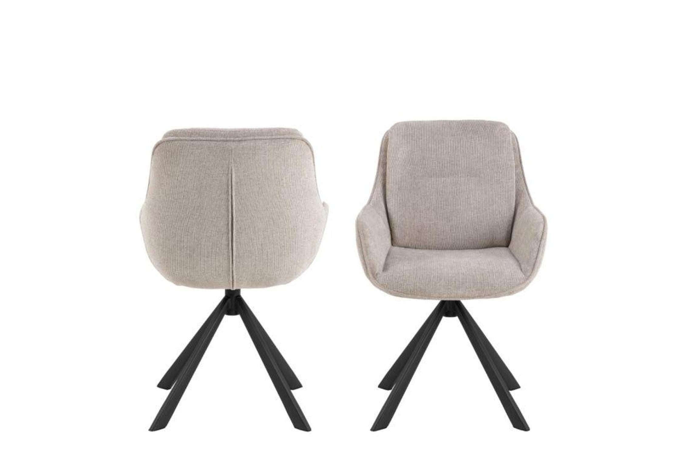 Carrie Swivel Dining Chair in Sand Set of 2