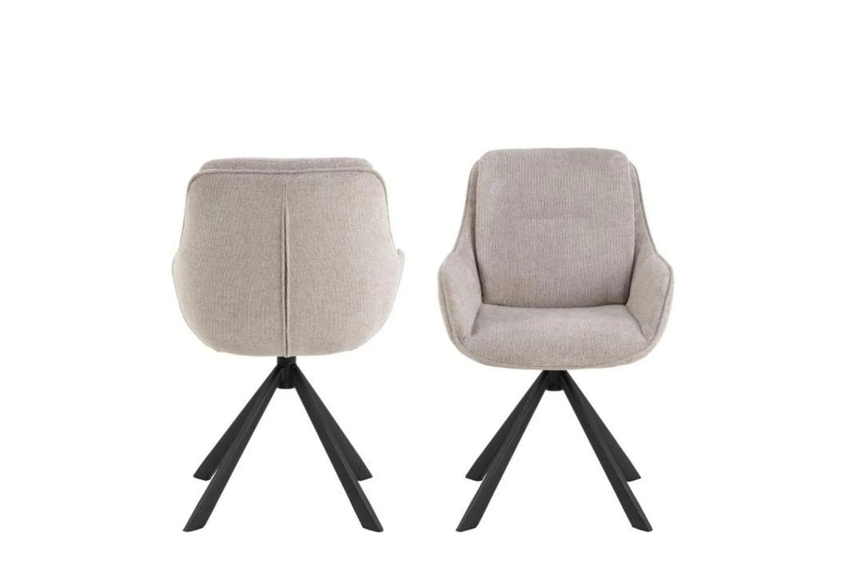 Carrie Swivel Dining Chair in Sand Set of 2