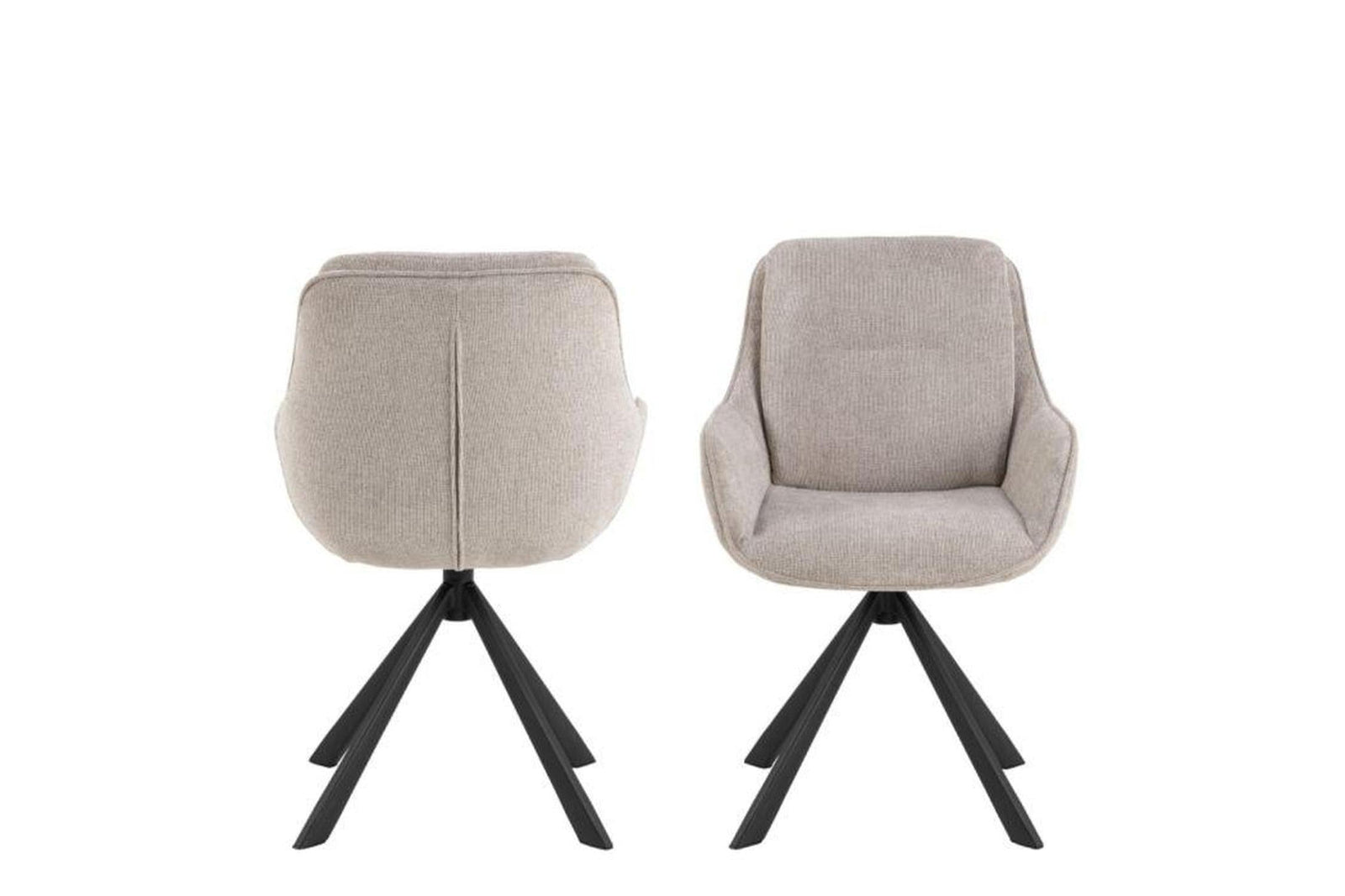 Carrie Swivel Dining Chair in Sand Set of 2