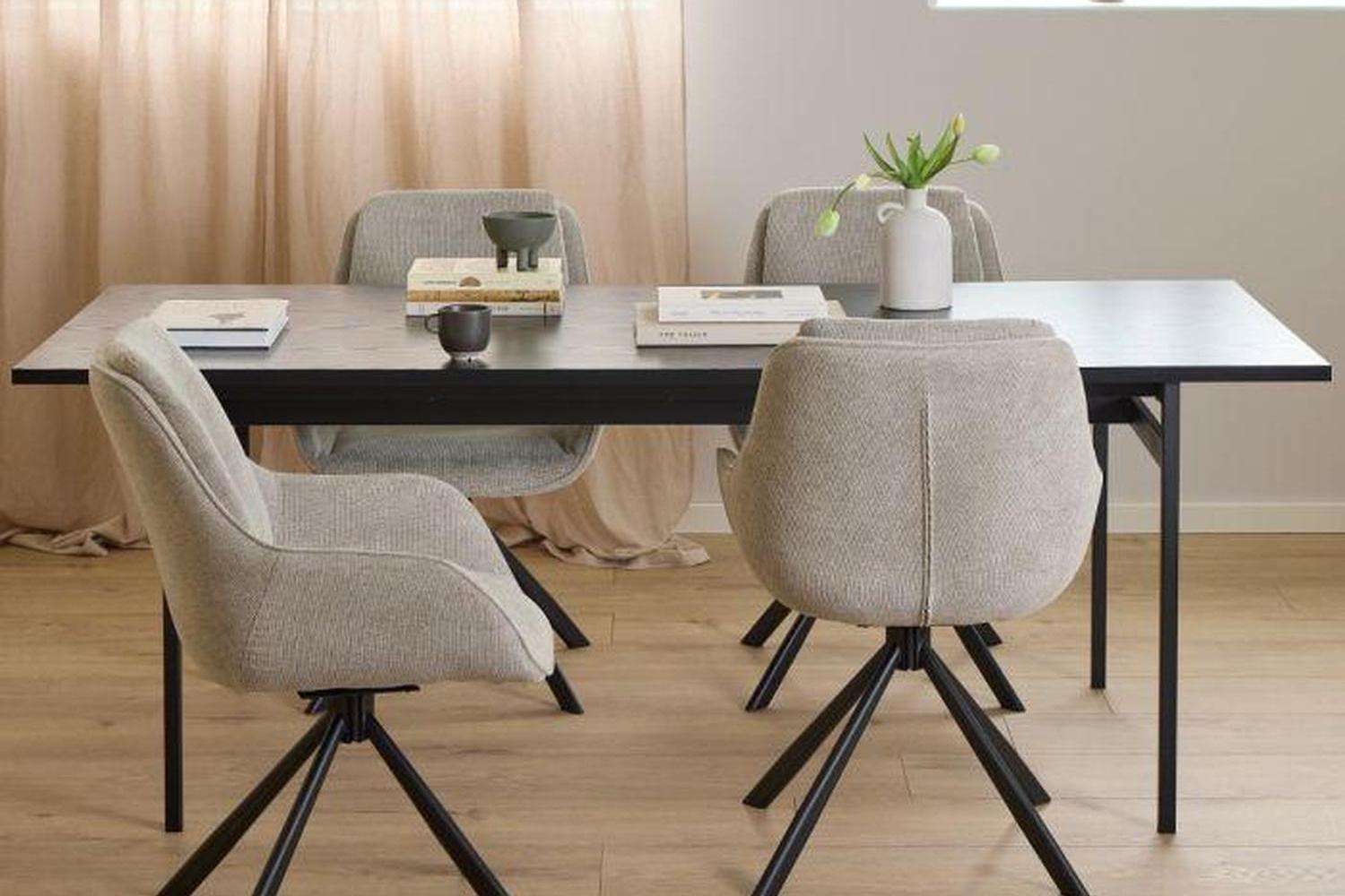 Carrie Swivel Dining Chair in Sand Set of 2