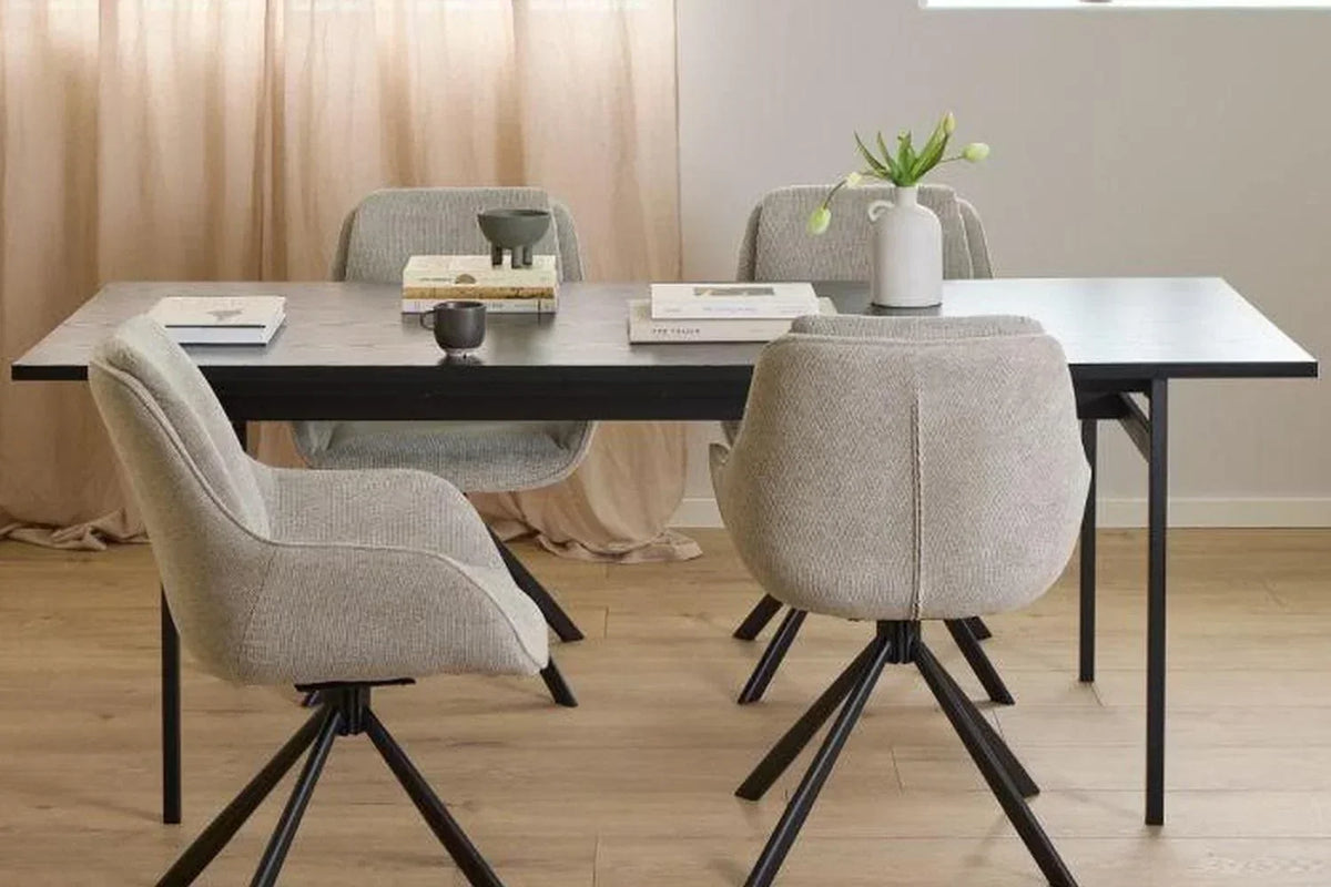 Carrie Swivel Dining Chair in Sand Set of 2