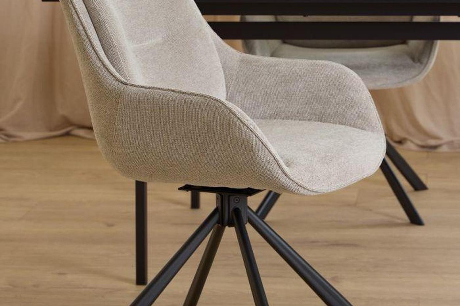 Carrie Swivel Dining Chair in Sand Set of 2