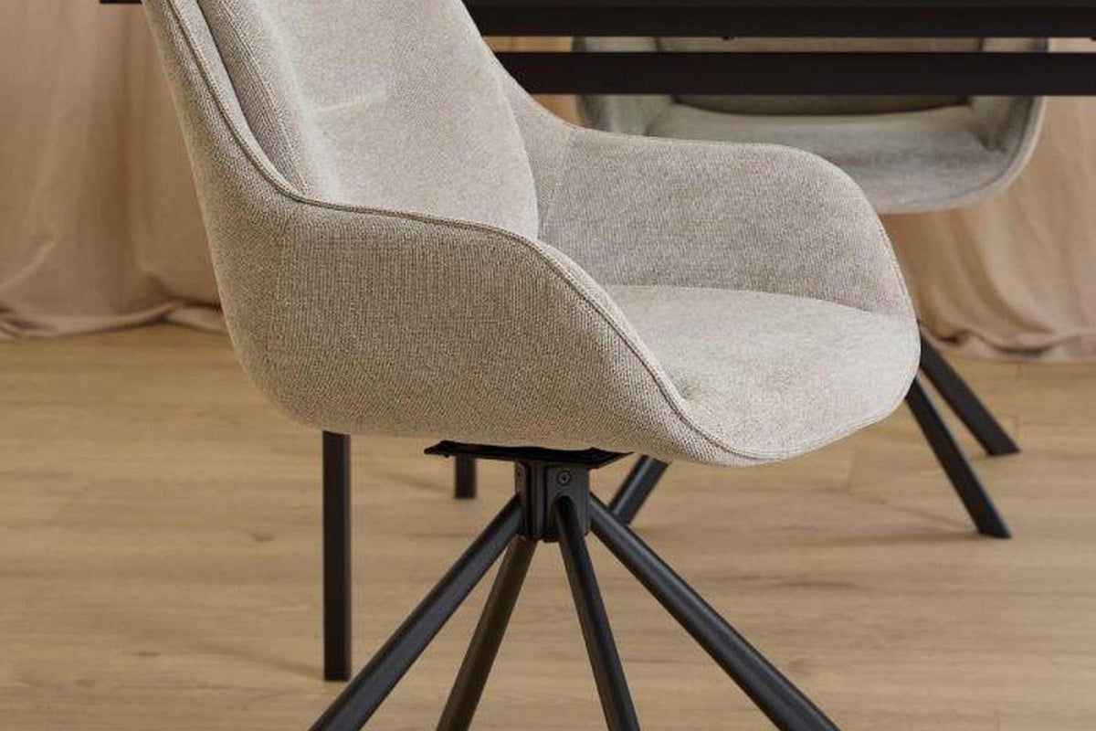 Carrie Swivel Dining Chair in Sand Set of 2