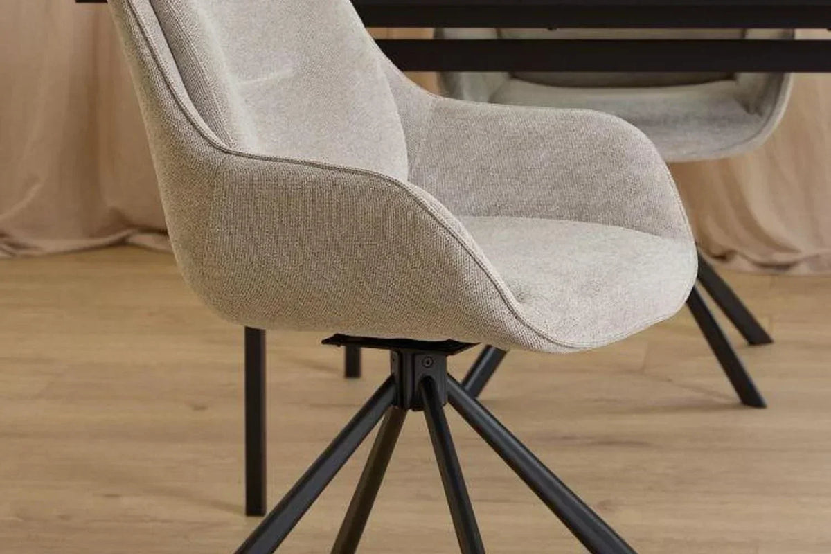 Carrie Swivel Dining Chair in Sand Set of 2