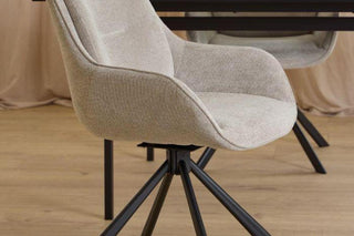 Carrie Swivel Dining Chair in Sand Set of 2