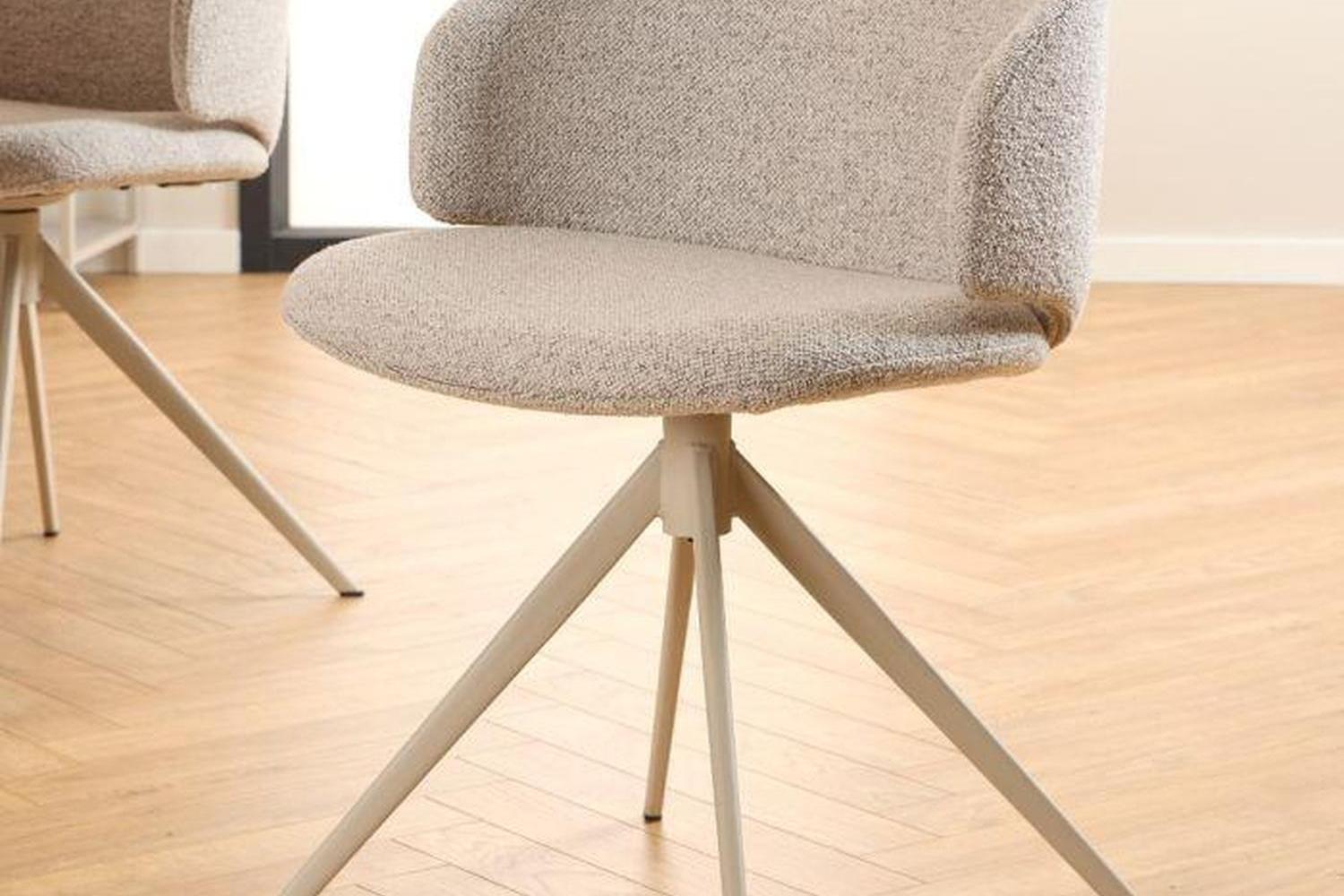 Ella Swivel Beige Dining Chair