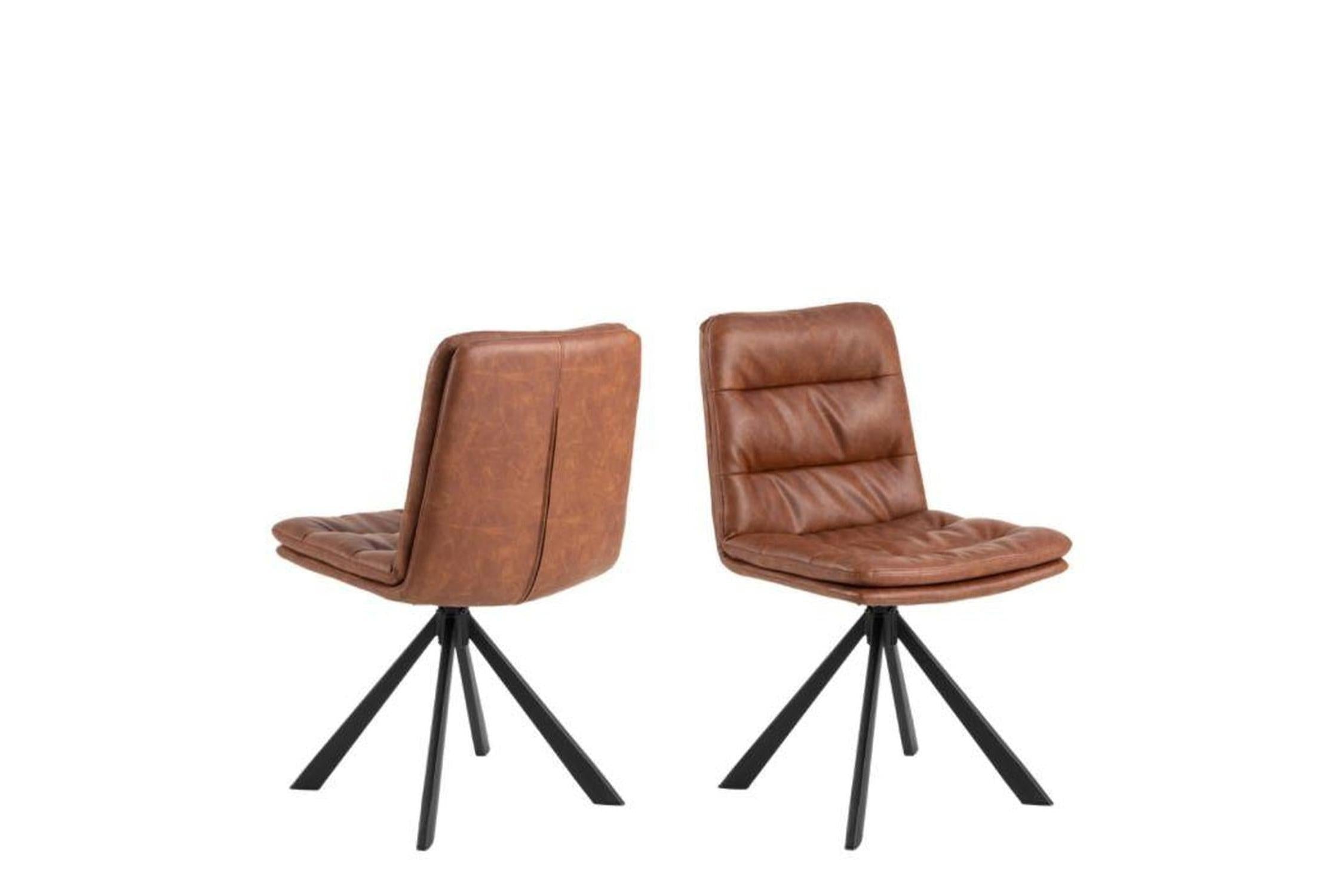 Dean Brandy PU Swivel Dining Chair Set of 2