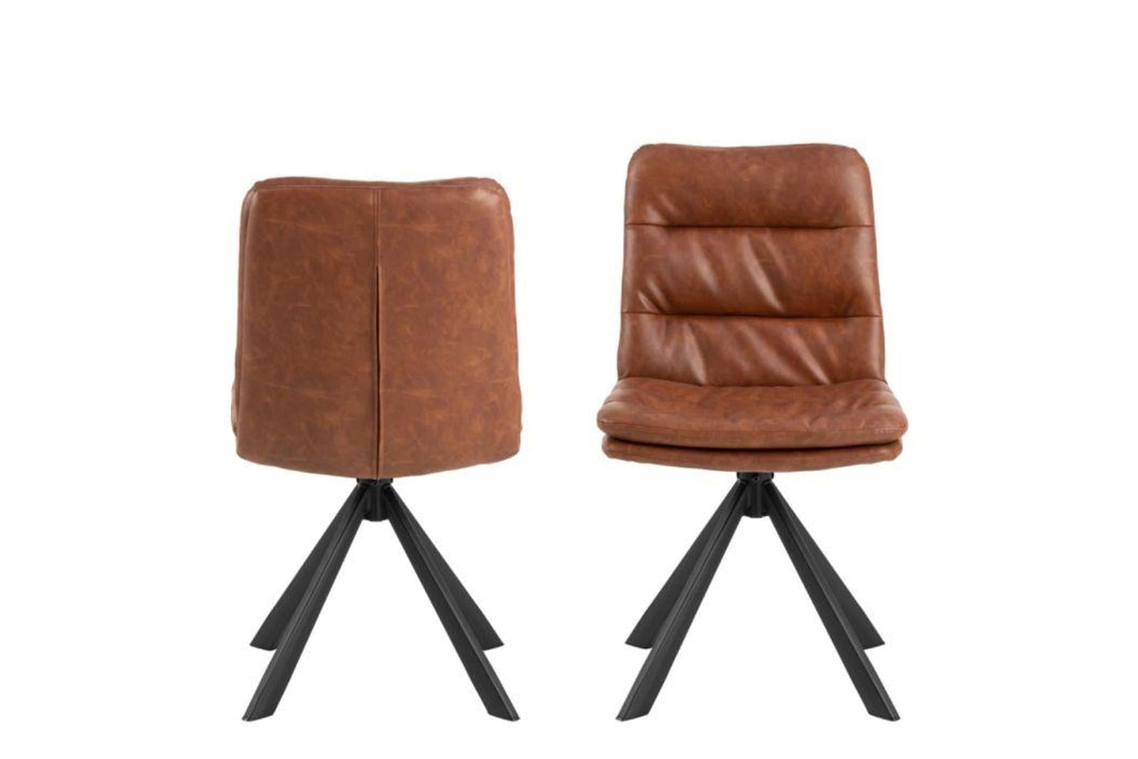 Dean Brandy PU Swivel Dining Chair Set of 2