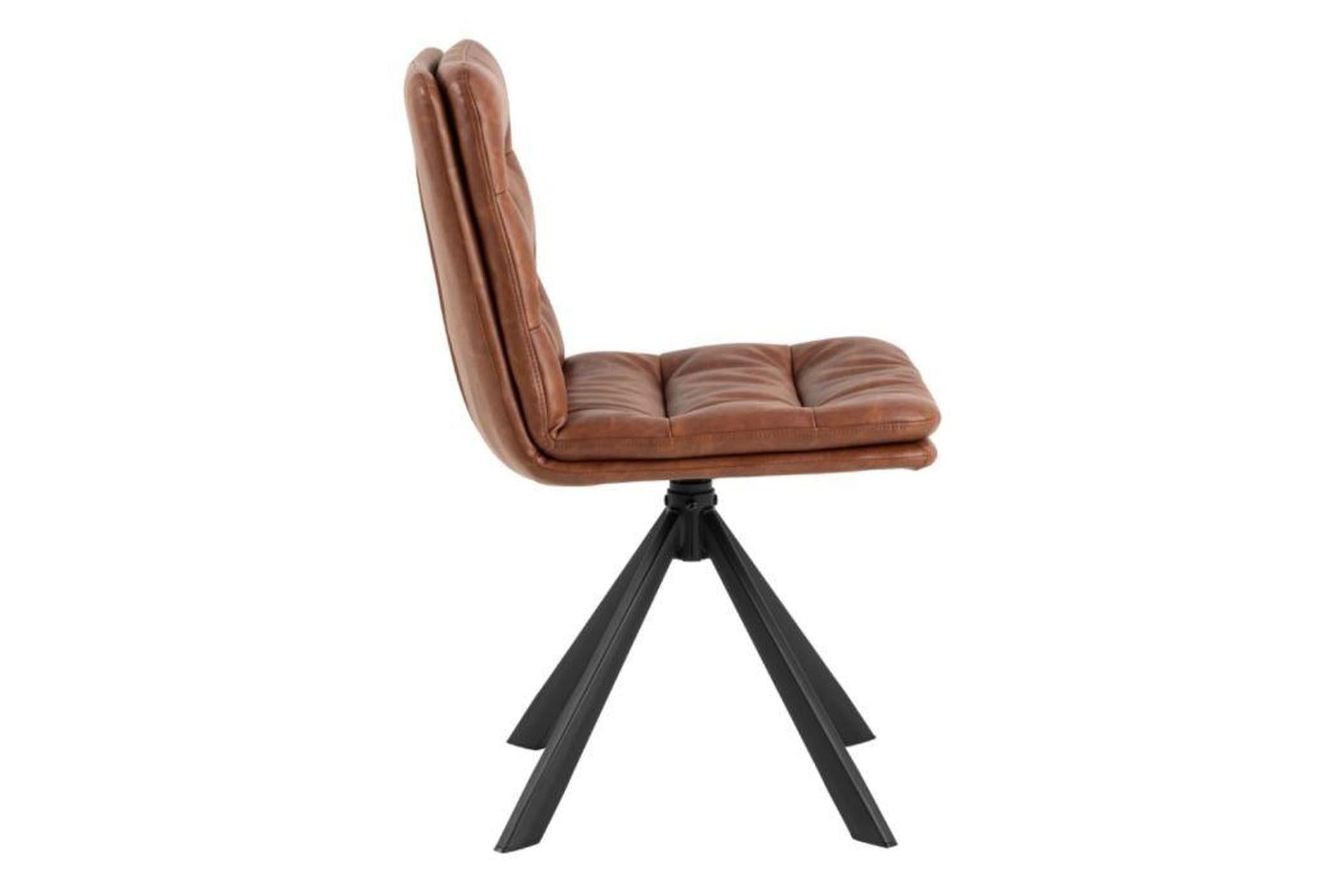 Dean Brandy PU Swivel Dining Chair Set of 2