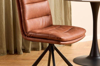Dean Brandy PU Swivel Dining Chair Set of 2
