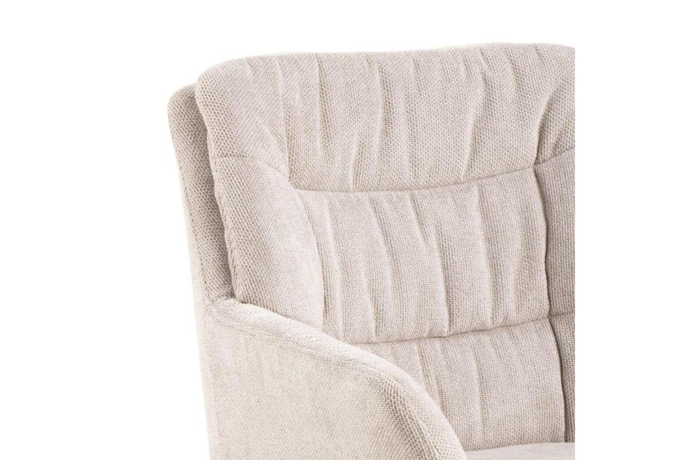 Alonso Swivel Cream Dining Chair with Armrest Set of 2