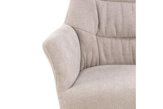 Alonso Swivel Cream Dining Chair with Armrest Set of 2