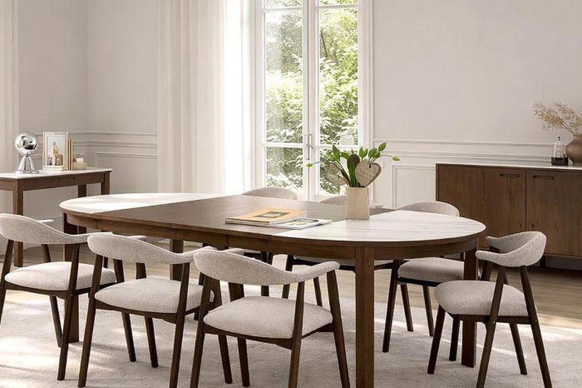 Southampton Extension Leaf in Smoked Oak Veneer Set of 2 for the Southampton Round Extendable Dining Table
