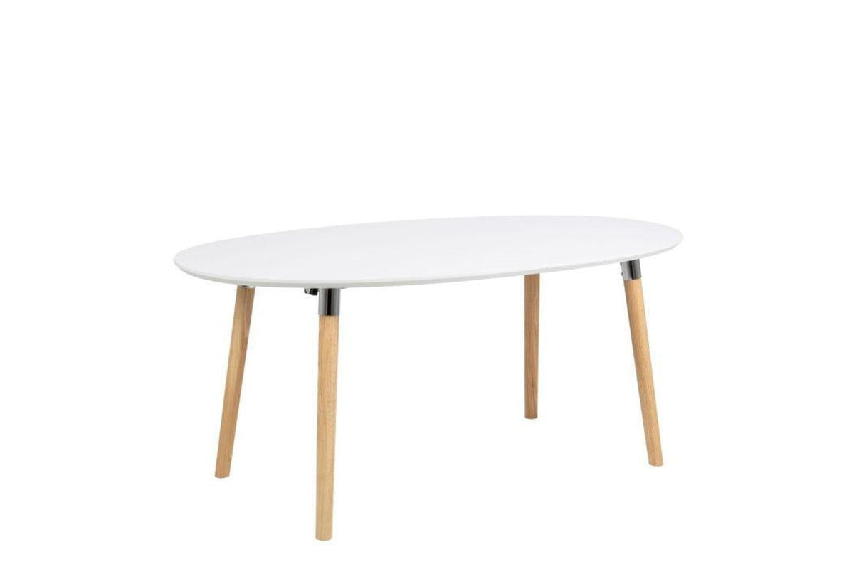 Belina Extending Oval Dining Table in White and Oak 170-270