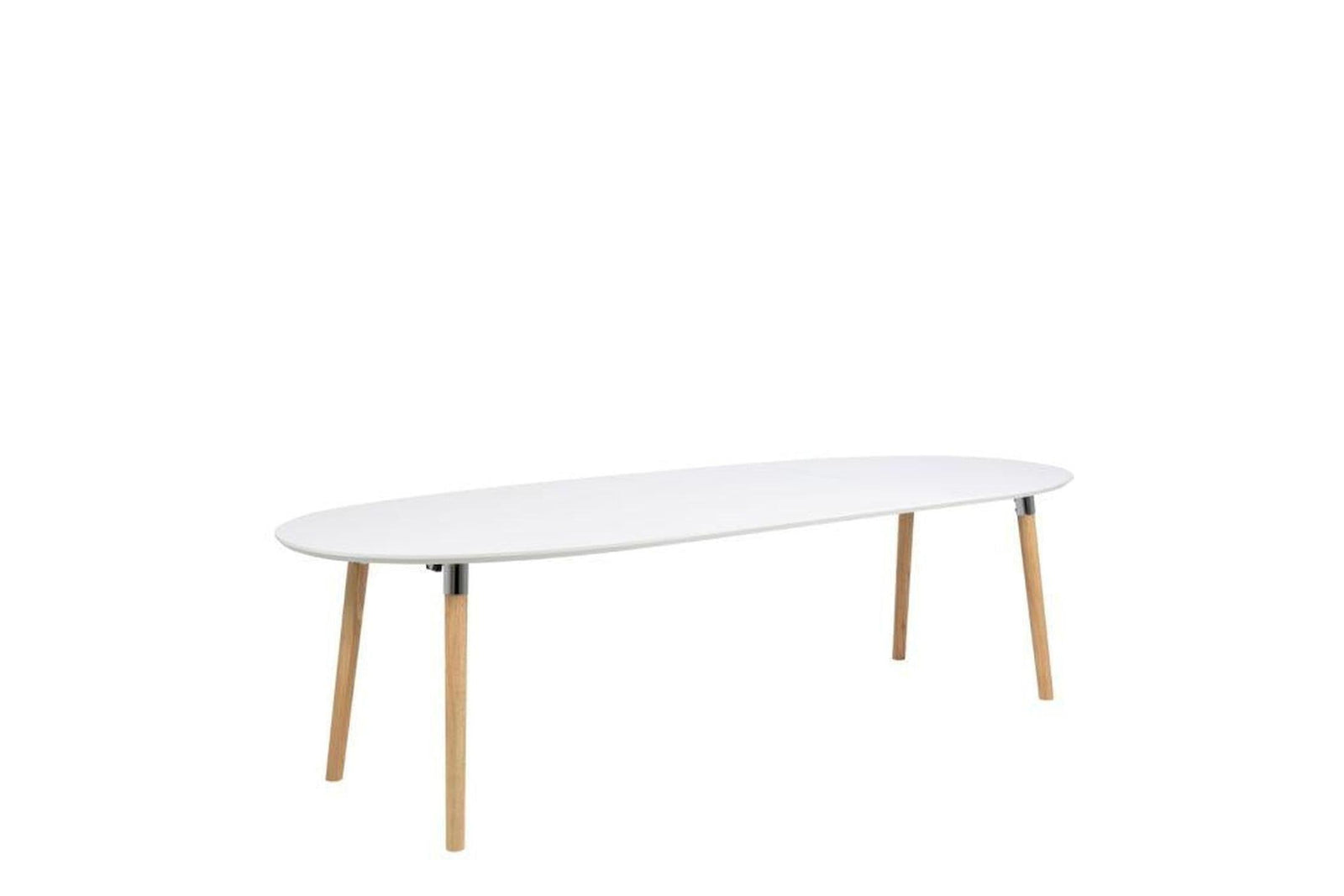 Belina Extending Oval Dining Table in White and Oak 170-270