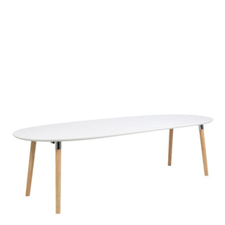 Belina Extending Oval Dining Table in White and Oak 170-270