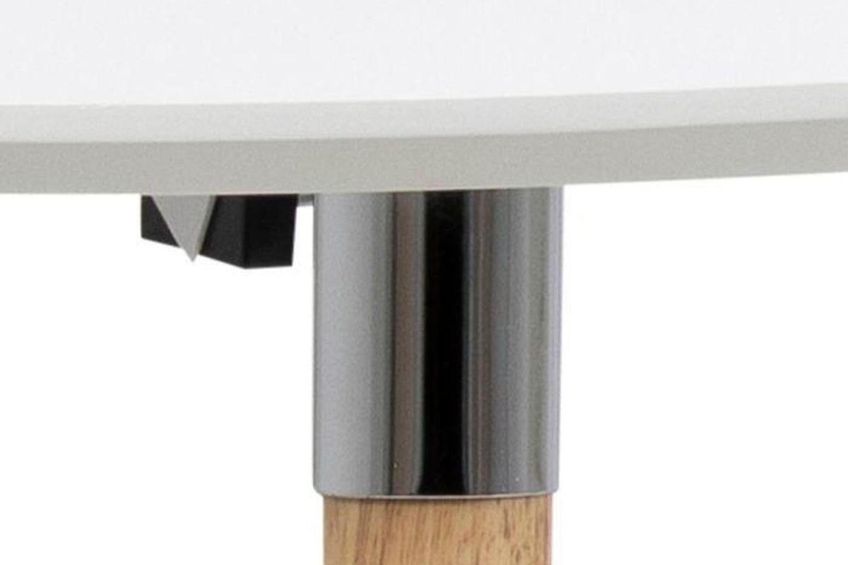 Belina Extending Oval Dining Table in White and Oak 170-270