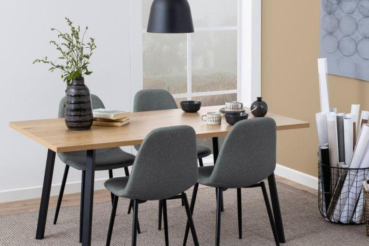 Cenny Dining Table in Oak & Black 160x90cm