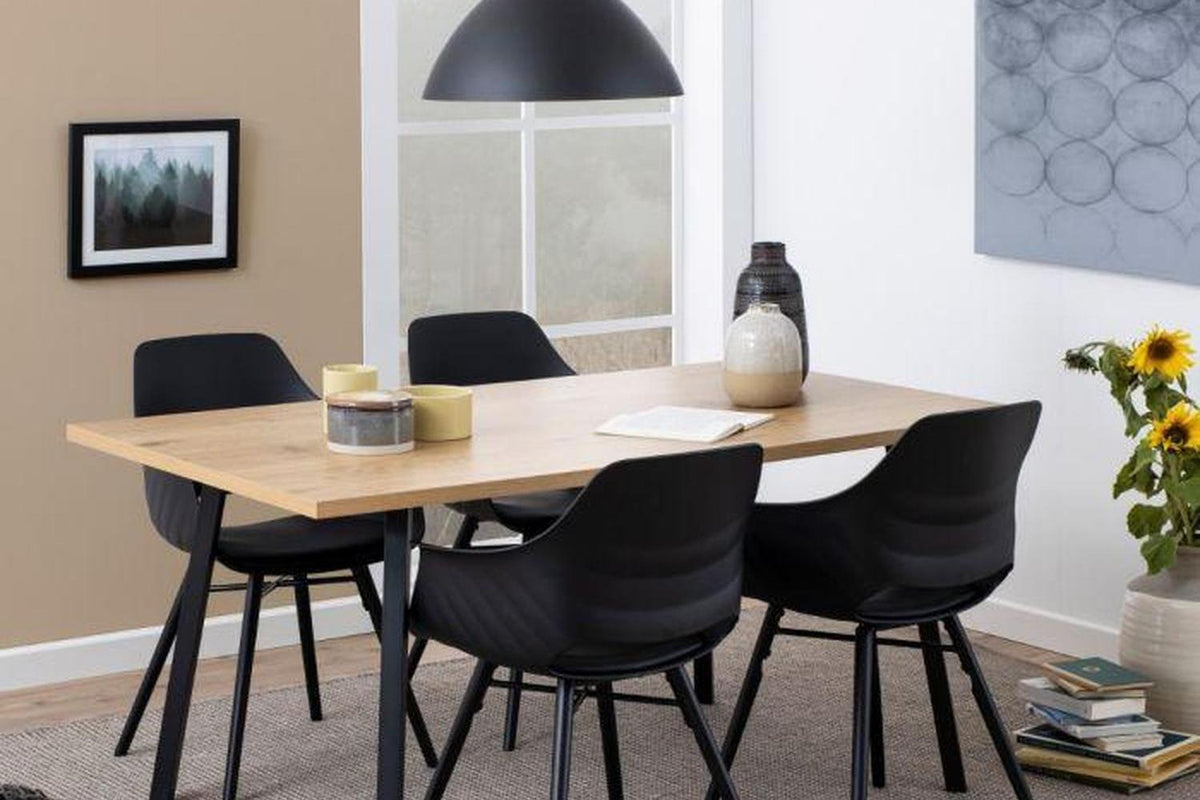 Cenny Dining Table in Oak & Black 160x90cm