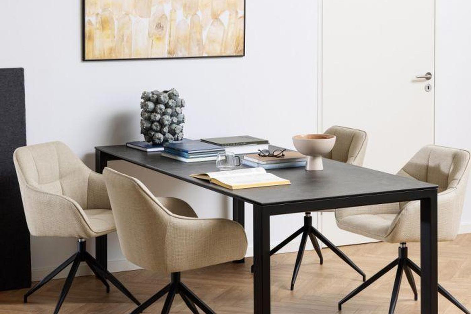 Brentford Matt Black Ceramic Dining Table 200x90cm